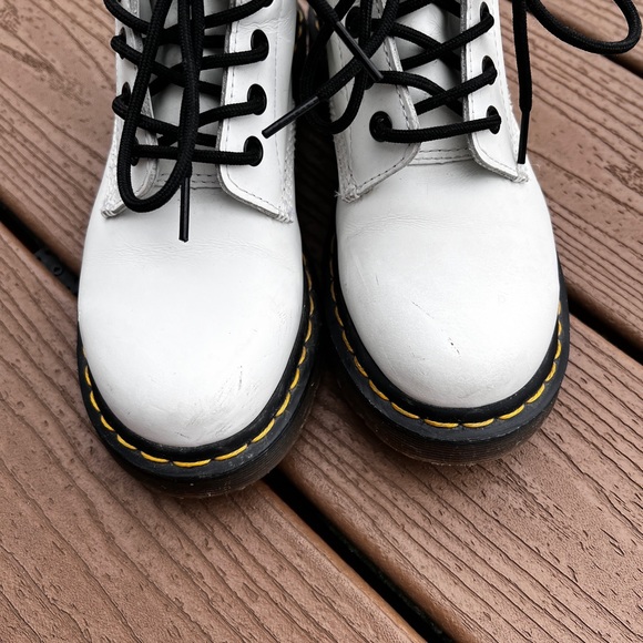 Women’s Dr. Martens Smooth Leather Combat Boots White / Black - Picture 3 of 10